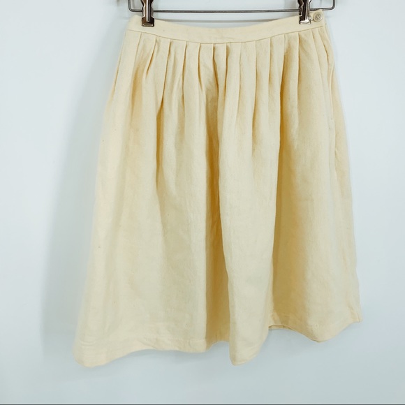 🐑 VINTAGE WOOL skirt midi pleated all natural - Picture 3 of 4